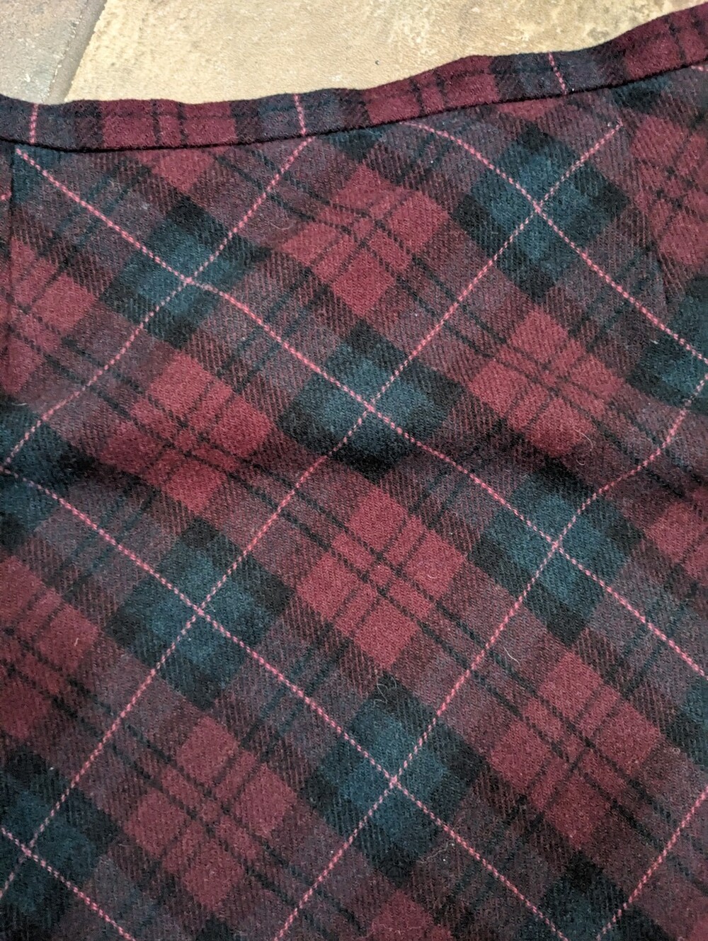 Vintage Eddie Bauer Tartan Plaid Wool Blend Maxi Skirt Chic Fall Classic Size 12 - Picture 2 of 15
